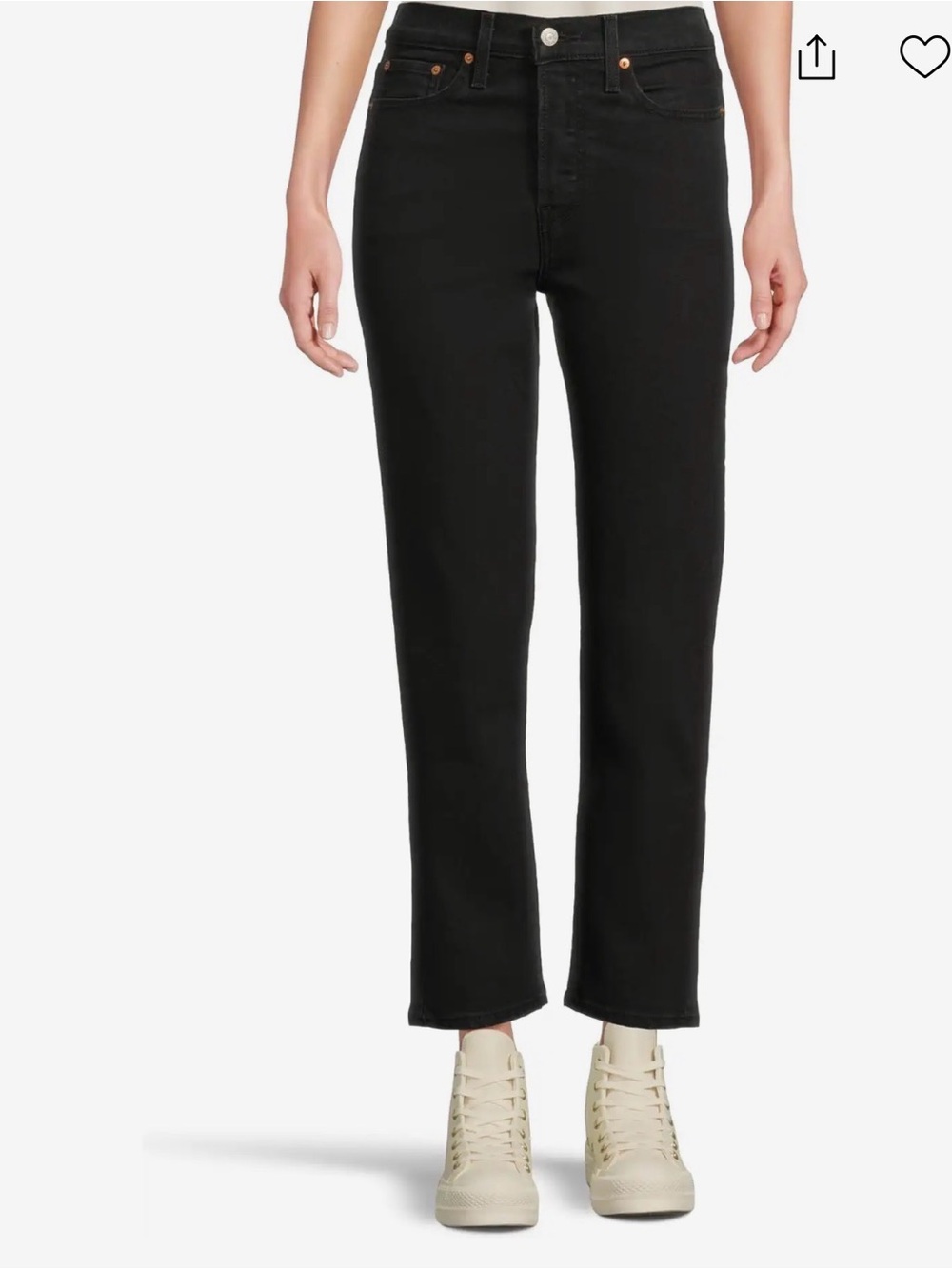 Wedgie Straight Levis high rise Jeans - Black